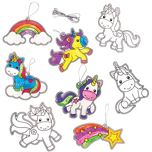 Baker Ross Atrapaluces de unicornios que los niños pueden decorar - Juego de manualidades infantiles (pack de 8)