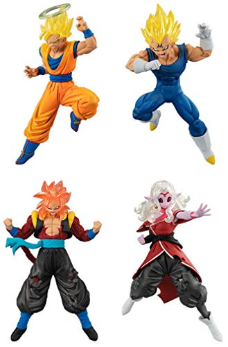 BANDAI Dragonball Super Set Completo 4 Figuras Versus Collection Battle Figure Series 14 Gashapon SS2 Goku Evil Vegeta