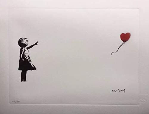 Banksy Girl with Balloon Litografía (Print) firmada y numerada livrée con Certificado – 28 x 38 cm