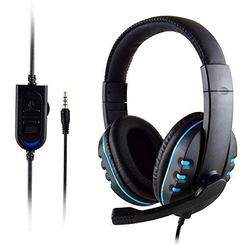BCAH Auriculares Gaming, Gaming Auriculares con MicróFono, con MicróFono, Audio EstéReo, para Pc, Xbox One Y Ps4,Azul