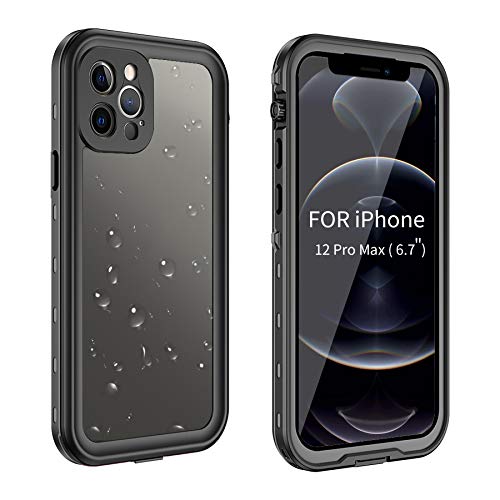 BDIG Funda iPhone 12 Pro MAX Impermeable, [Protección de 360 Grados] [Anti-rasguños] Case Protectora con Protector de Pantalla Incorporado para iPhone 12 Pro MAX