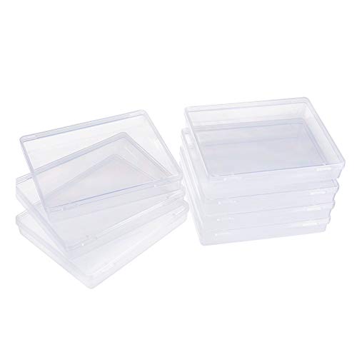 BENECREAT 8 Pack Caja de Contenedores de Almacenamiento de Plástico Transparente con Tapas Abatibles para Pastillas Hierbas Cuentas Pequeñas Tarjetas