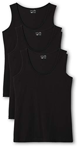 Berydale Camiseta sin mangas de mujer, pack de 3, Negro (Schwarz), X-Large