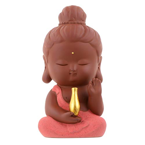 BESPORTBLE Ceramics Mini Guanyin Figurine Buddha Statue Tabletop Pequeños Monjes Riqueza Lucky Desktop Ornament Resin Crafts Decoration for Living Room Indoor