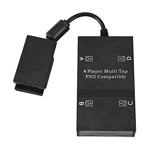 Bewinner Adaptador de Juego Multijugador Multitap para Playstation PS2 con 4 Tapones 4 Jugadores y 4 Ranuras de Memoria