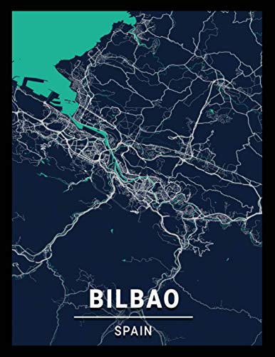 Bilbao Spain: city map; dot grid notebook with map on the cover, gift for travel lovers, souvenir