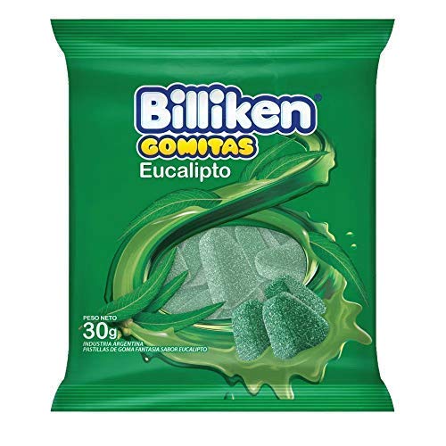 Billiken- Gomitas - Chuches - Masticables - Sabor Eucalipto - Clásico en los Kioscos Argentinos- 0% Grasas Trans- Pack de 3 unidades de 30 Gramos