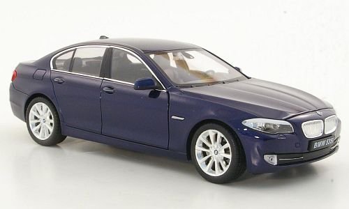 BMW 535i (F10), metálico-azul oscuro, Modelo de Auto, modello completo, Welly 1:24