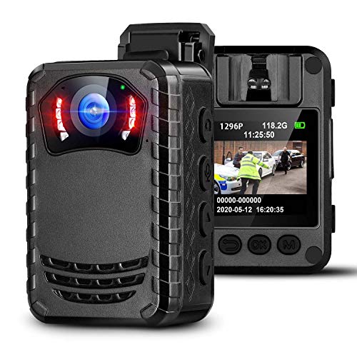 BOBLOV N9 Mini Cámara de Cuerpo para Policía, Cámara Espía Pequeña Portátil de Visión Nocturna Full HD 1296P para Aplicación de la Ley