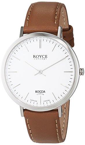 Boccia – Reloj de Cuarzo para Mujer con Blanco Esfera analógica Pantalla y Correa de Piel Color marrón b3590 – 01