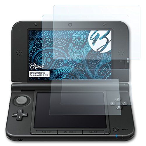 Bruni Película Protectora compatible con Nintendo 3DS XL 2012 Protector Película, claro Lámina Protectora (Set de 2)