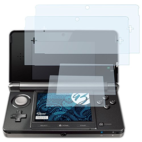 Bruni Película Protectora para Nintendo 3DS 2011 Protector Película, claro Lámina Protectora (Set de 2)