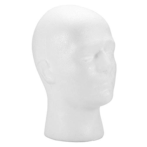 Cabeza de maniquí de espuma, 1 pieza nuevo blanco hombre maniquí de espuma cabeza de maniquí gafas sombrero soporte de exhibición de peluca