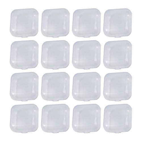 Caja de Contenedores de Almacenamiento de Plastico Transparente , 20 piezas cuadradas Mini Joyero