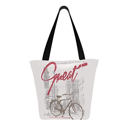 Camiseta de ciclismo con diseño de Ing, 11 × 7 × 13 pulgadas, lavable a máquina, resistente, bolsa de poliéster, bolso plegable reutilizable para mujeres, para ir de compras