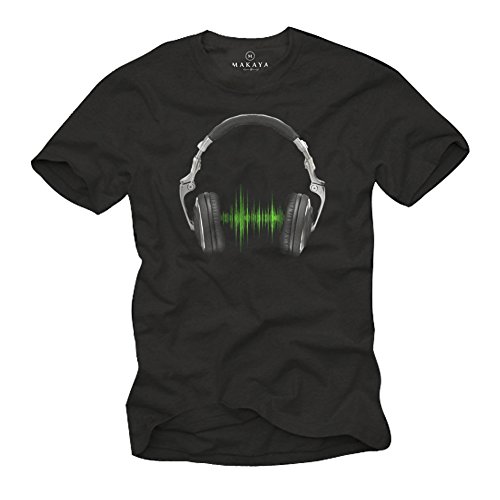 Camiseta Musica Hip Hop - Auriculares Hombre Negra XL