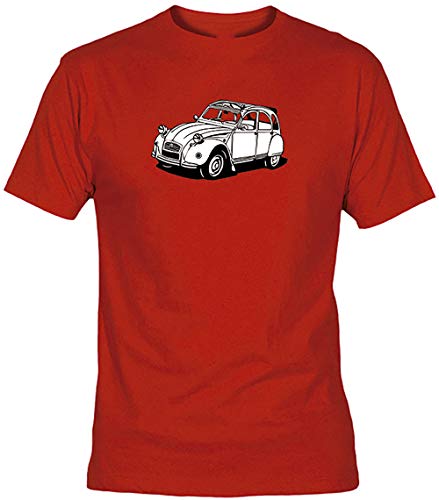 Camisetas EGB Camiseta Citroën 2cv Adulto/niño ochenteras 80´s Retro (Rojo, 1 años)