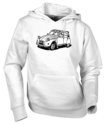 Camisetas EGB Sudadera Adulto/Niño Citroën 2cv ochenteras 80´s Retro (Blanco, 7-8 años)