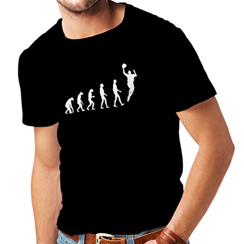 Camisetas Hombre evolución de Baloncesto - Canasta de la Calle, me Encanta Este Juego, Gran Fan de Regalo (Large Negro Blanco)