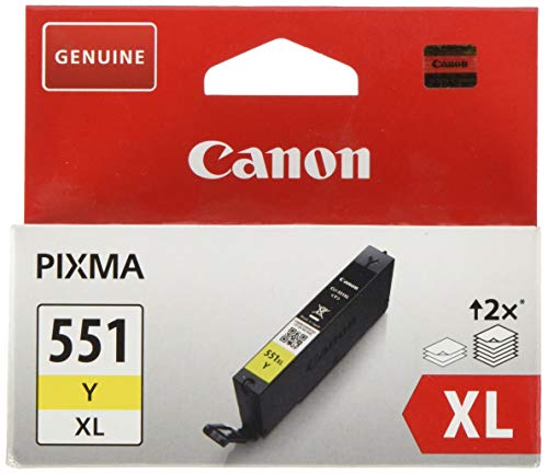 Canon CLI-551XL Y Cartucho de tinta original Amarillo XL para Impresora de Inyeccion de tinta Pixma MX725-MX925-MG5450-MG5550-MG5650-MG6350-MG6450-MG6650-MG7150-MG7550-iP7250-iP8750-iX6850
