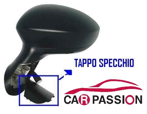 Car Passion – Cubierta de tapa para el exterior Espejo retrovisor en el lado pasajero, adecuado para Fiat Grande Punto 05, FIAT PUNTO EVO, FIAT PUNTO My 2012