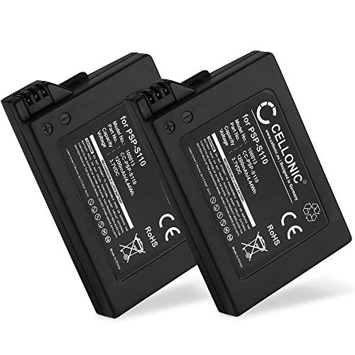CELLONIC 2X Batería Premium Compatible con Sony PSP Brite (PSP-3000 / PSP-3004) / PSP Slim & Lite (PSP-2000 / PSP-2004), PSP-S110 1200mAh Pila Repuesto bateria