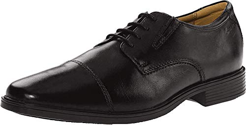 Clarks Tilden Cap, Zapatos de Cordones Derby Hombre, Negro (Black Leather), 44 EU