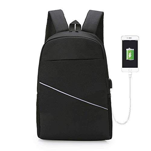 CLCCYYSJD Anti-Robo de Bolsa Mochila de portátil Masculino Impermeable del USB Mochila backbag daypa Carga Ocio Mochilas de Viaje (Color : Black)