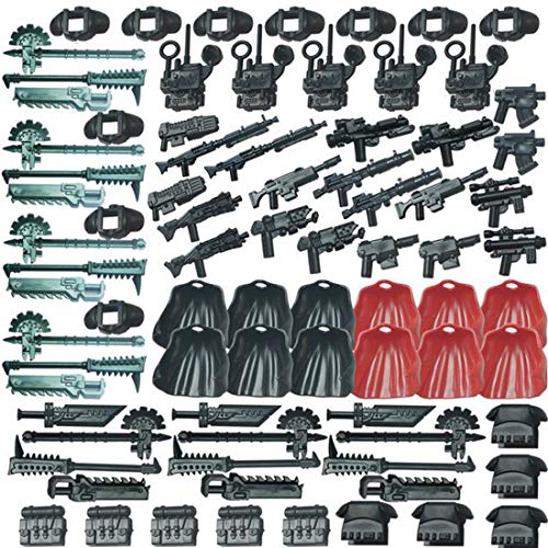 ColiCor 81pcs Conjunto de Armas Arma Medieval Personalizada para Caballeros y Soldados Medievales de la policía Minifiguras del Equipo SWAT , Compatible con Lego