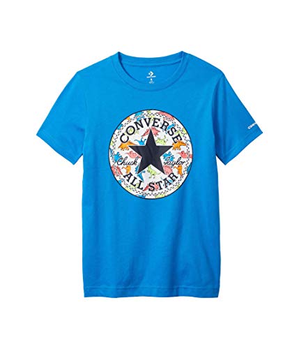 Converse - Camiseta infantil con parche de dinoverse Chuck (niños grandes) -  Azul -  Medium