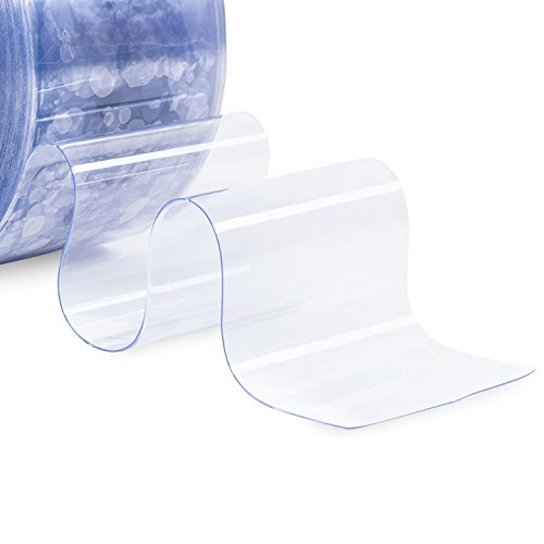 Cortina de lamas de PVC transparente, 20 cm de ancho (género al metro)