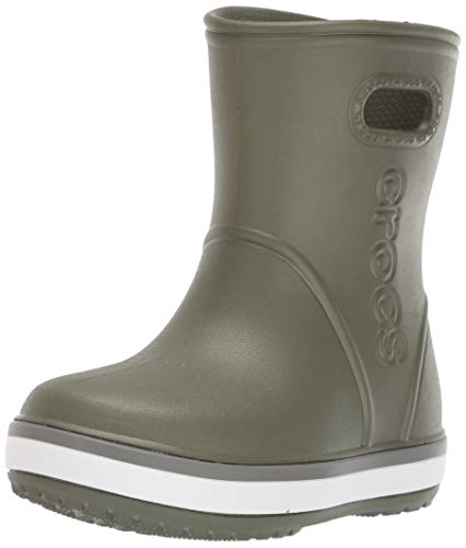 Crocs Crocband Rain Boot Kids, Botas de Agua Unisex Niños, Verde (Army Green/Slate Grey 3tf), 30/31 EU