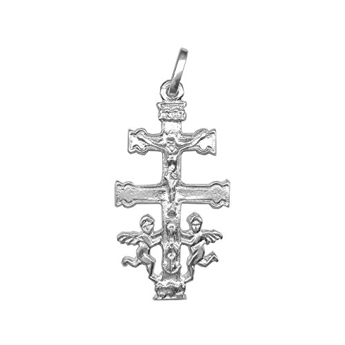 Cruz de Caravaca en plata de primera ley 925m - Angeles – Bendecidas y fabricadas en Caravaca - Diferentes tamaños (3)