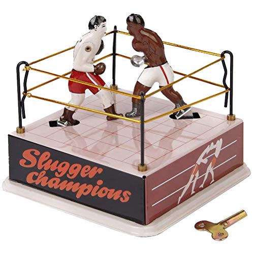 Daxoon Boxer Tin Toy Nostalgia Ring de Boxeo con Llave de Cuerda para Regalo Retro