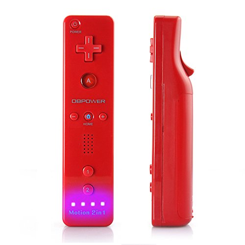 DBPOWER Mando Wii Motion Plus con Regulador de Nunchuk para Nintendo Wii / Wii U, Rojo