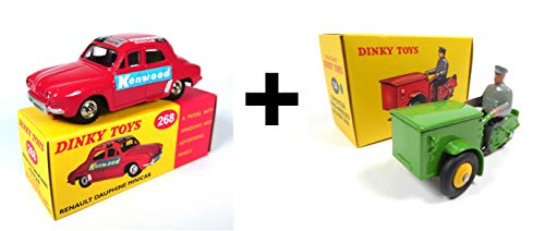 DeAgostini Set of 2 Dinky Toys Cars : Renault Dauphine Minicab Kenwood + Triporteur / Norev (Ref: 268 + 14)