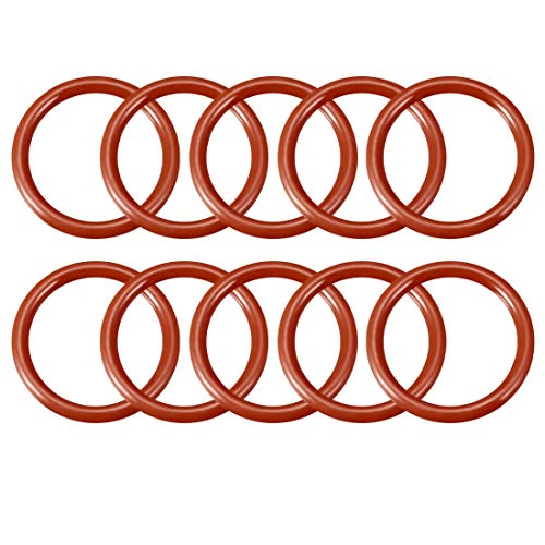 DealMux Junta tórica de silicona, 30 mm de diámetro exterior, 23,8 mm de diámetro interior, 3,1 mm de ancho, Anillos de sellado VMQ Junta de sellado roja, 10 piezas
