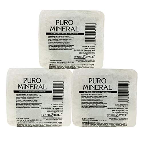 Desodorante de Alumbre de Amonio Natural en Piedra en Bruto – Kit de pesas 400/420 gr - Puro Mineral - Cantitad: 3/5 piedras