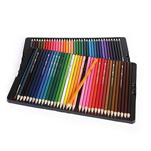 DHTOMC 72 Color de lápiz Coloreado Soluble en Agua Color de la Pintura de la Pluma de la Pluma de Color Caja de la Lata Conjunto de Artistas y Estudiantes Xping