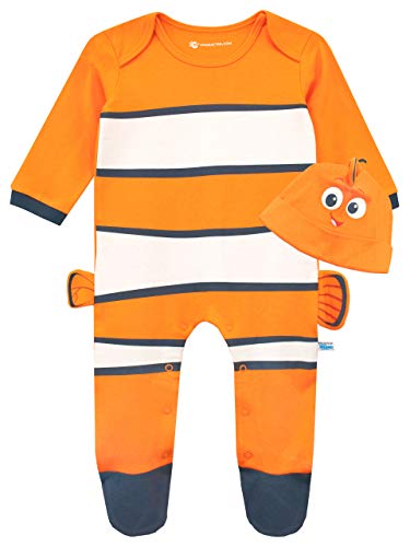 Disney Pijama Entera con Gorro para Niños Bebés Buscando a Nemo Naranja 9-12 Meses