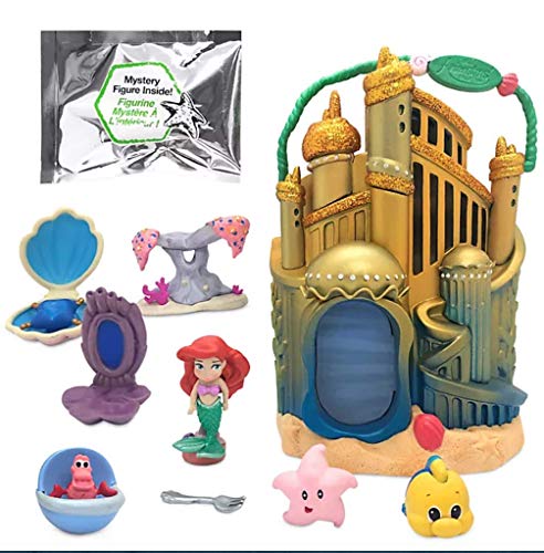 Disney Tienda Ariel's Palace Playset, Disney Animators' Collection Littles.El palacio del rey Triton, Sebastian, Flounder, estrella de mar y figura misteriosa