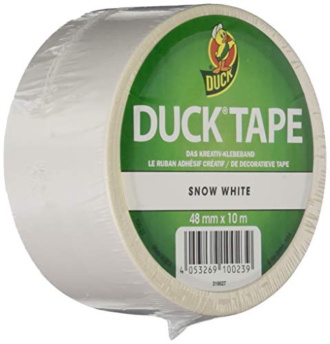 Ducktape 104220 Snow White Cinta Adhesiva de Tela, 48 mm x 10 m, Blanco