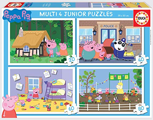 Educa- Peppa Pig Conjunto de Puzzles Para Niños, Multicolor (18645)