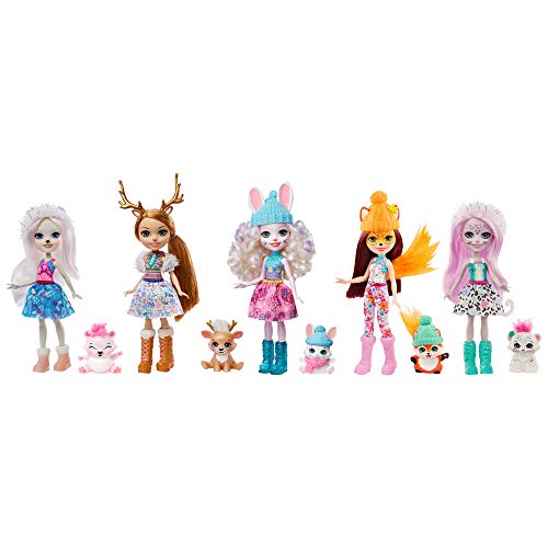Enchantimals- Pack Regalo 5 Muñecas con Mascotas y Accesorios (Mattel GXB20)
