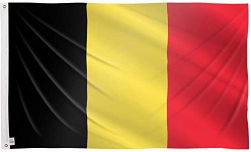 Ericraft Bandera Belga Grande 90x150cms Bandera Belgica de balcón para Exterior Reforzada y con 2 Ojales metálicos, Bandera Belgica Tela, Belgium Flag
