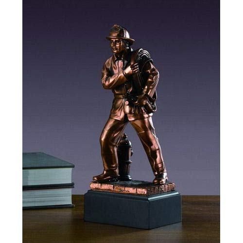 Estatua de bombero, chapado en bronce