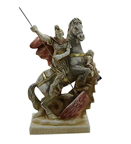 Estatua griega de San Jorge y el soldado dragón