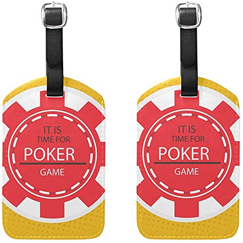 Etiquetas de Equipaje para fichas de póker Etiquetas de Viaje para Maletas de Equipaje 2 Piezas