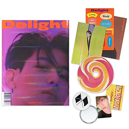 EXO BAEKHYUN 2nd Mini Album - Delight [ CINNAMON ver. ] CD + Booklet + Folded Poster(On pack) + Postcard + Message Card + Sticker + Photocard + OFFICIAL POSTER + FREE GIFT / K-POP Sealed