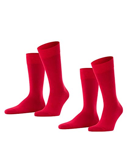 Falke Happy Chaussettes Lot 2 Paires Calcetines, Rojo (Scarlet 8228), 47/50 (Talla del fabricante: 47-50) (Pack de 2) para Hombre